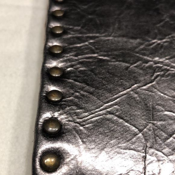 ReBel Double Oval Brass Clutch in Platinum Leather - Picture 6 of 12